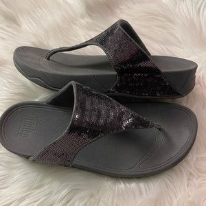FitFlop Electra Sequins Thong Comfort Sandals 9